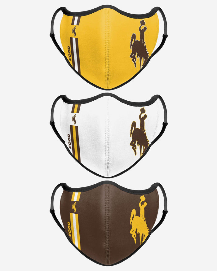 Wyoming Cowboys Sport 3 Pack Face Cover FOCO - FOCO.com