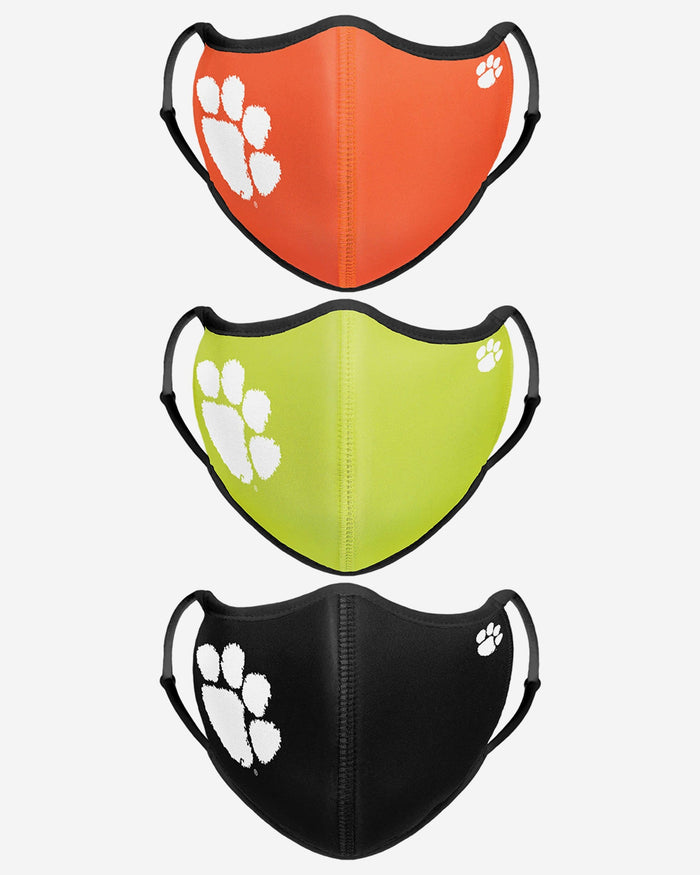 Clemson Tigers Highlights Sport 3 Pack Face Cover FOCO - FOCO.com