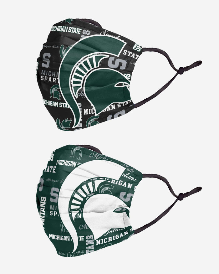 Michigan State Spartans Logo Rush Adjustable 2 Pack Face Cover FOCO - FOCO.com