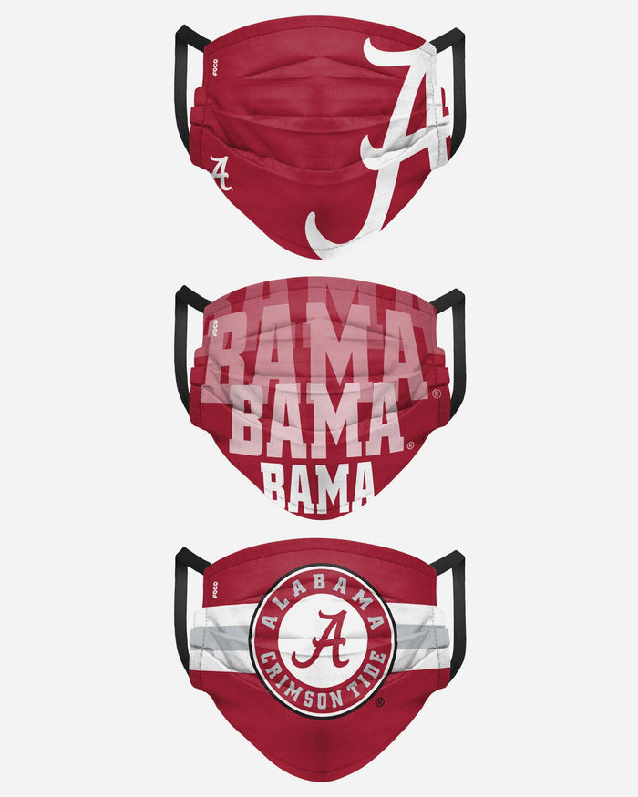 Alabama Crimson Tide Matchday 3 Pack Face Cover FOCO - FOCO.com