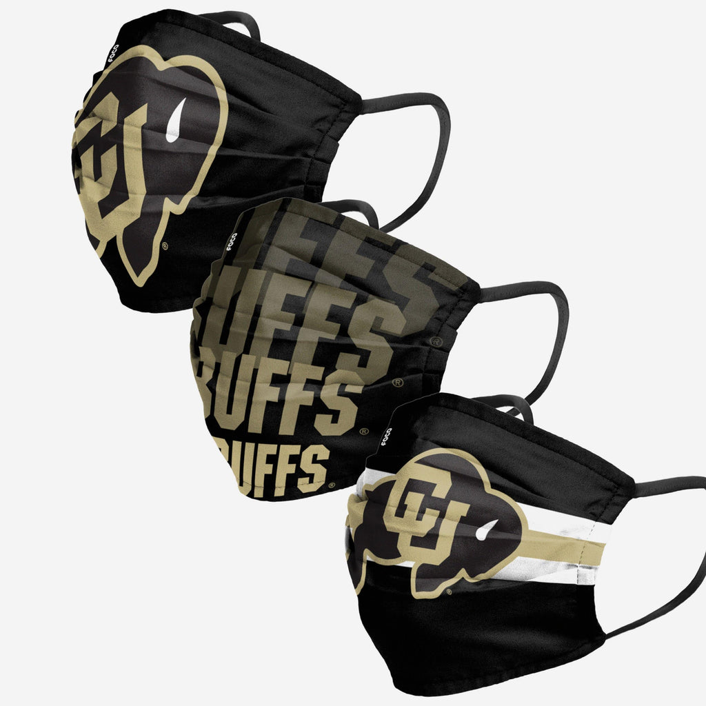 Colorado Buffaloes Matchday 3 Pack Face Cover FOCO - FOCO.com