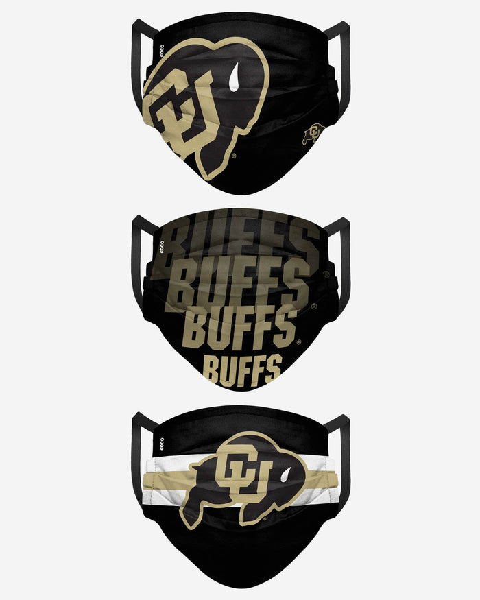 Colorado Buffaloes Matchday 3 Pack Face Cover FOCO - FOCO.com