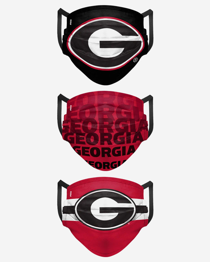 Georgia Bulldogs Matchday 3 Pack Face Cover FOCO - FOCO.com