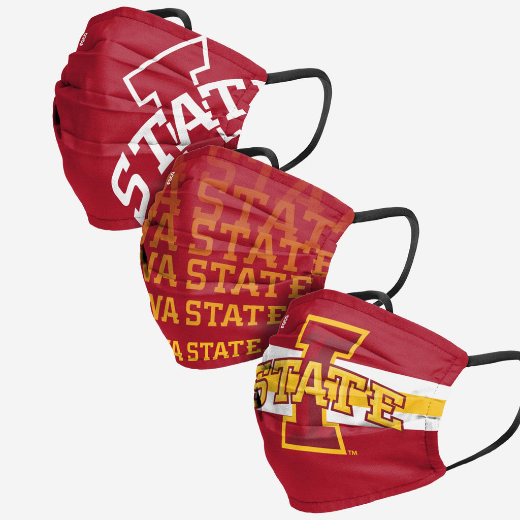 Iowa State Cyclones Matchday 3 Pack Face Cover FOCO - FOCO.com