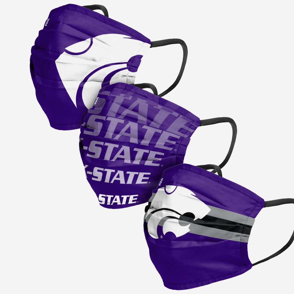 Kansas State Wildcats Matchday 3 Pack Face Cover FOCO - FOCO.com