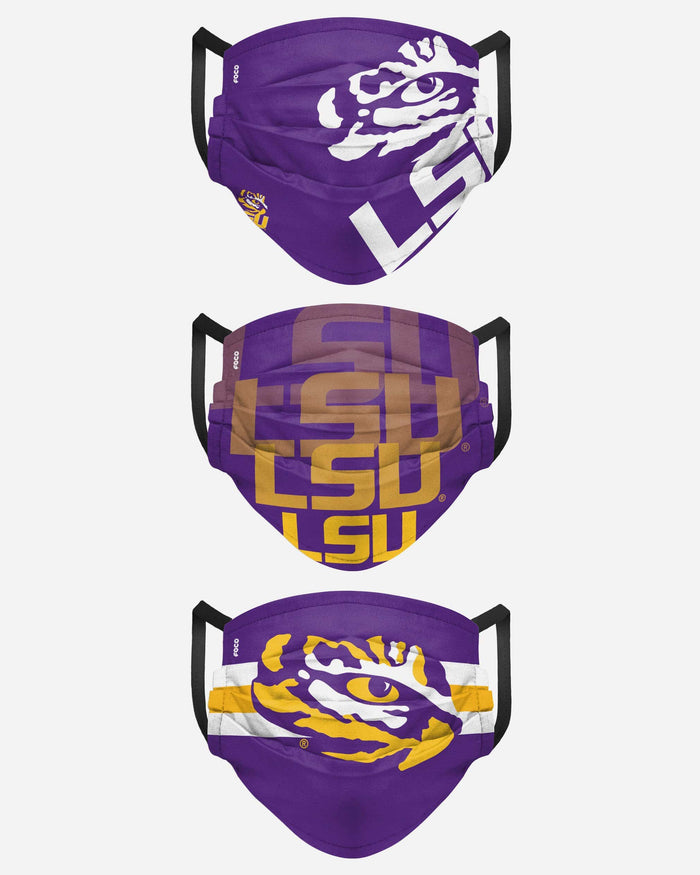 LSU Tigers Matchday 3 Pack Face Cover FOCO - FOCO.com