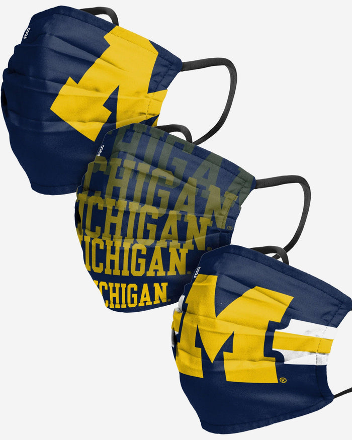 Michigan Wolverines Matchday 3 Pack Face Cover FOCO - FOCO.com