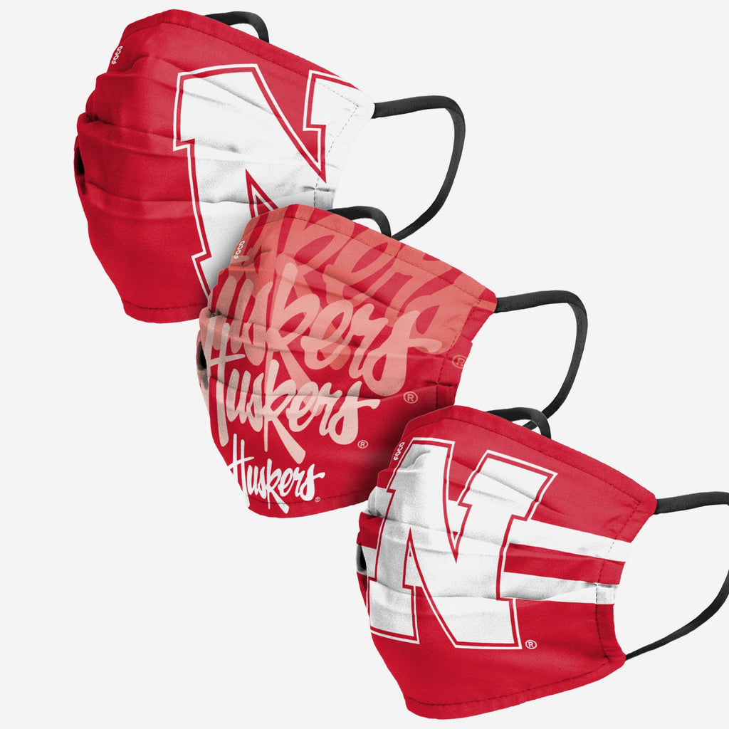 Nebraska Cornhuskers Matchday 3 Pack Face Cover FOCO - FOCO.com