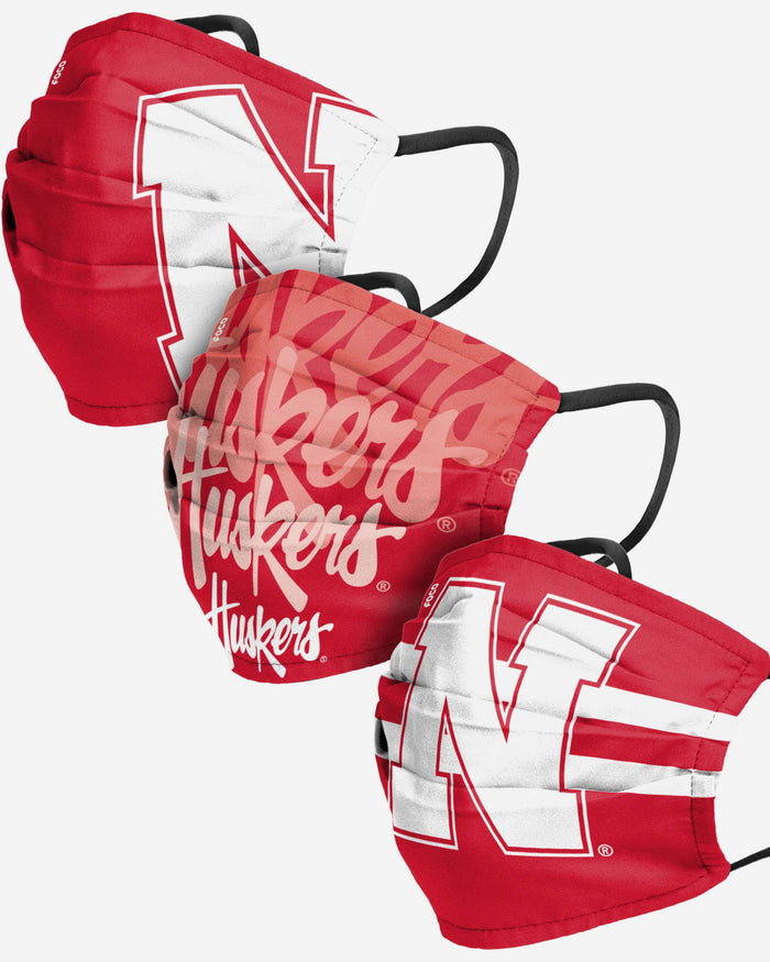 Nebraska Cornhuskers Matchday 3 Pack Face Cover FOCO - FOCO.com