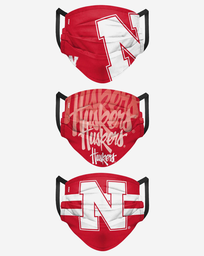 Nebraska Cornhuskers Matchday 3 Pack Face Cover FOCO - FOCO.com