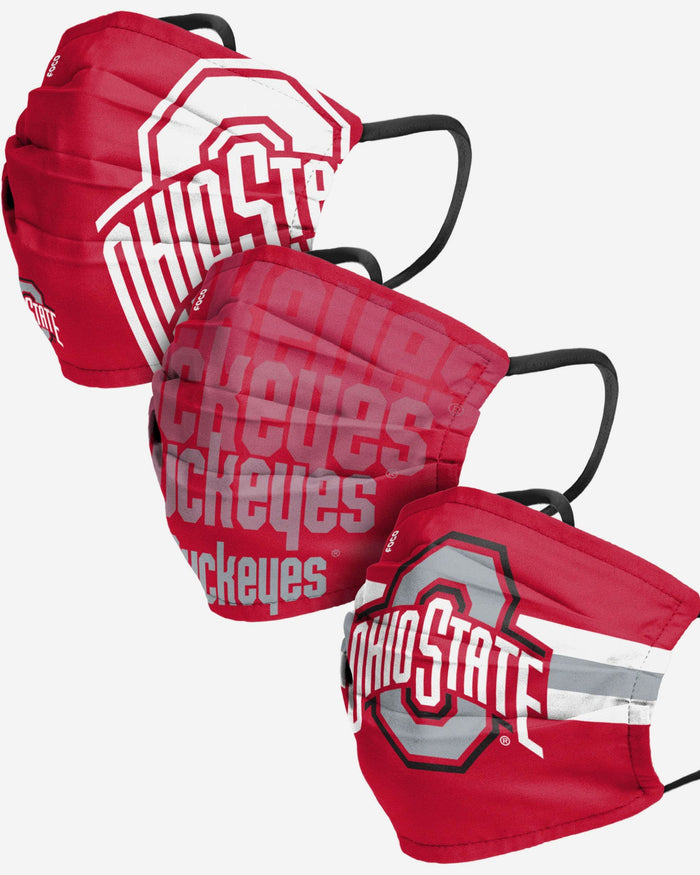 Ohio State Buckeyes Matchday 3 Pack Face Cover FOCO - FOCO.com