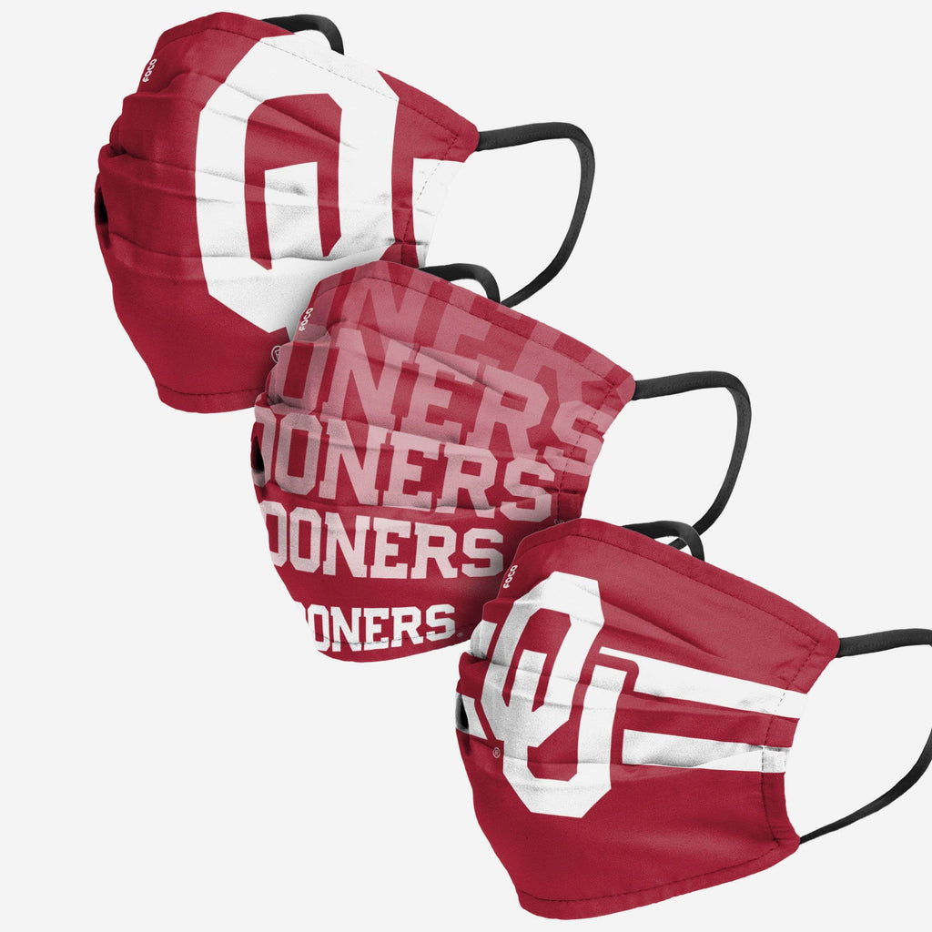 Oklahoma Sooners Matchday 3 Pack Face Cover FOCO - FOCO.com