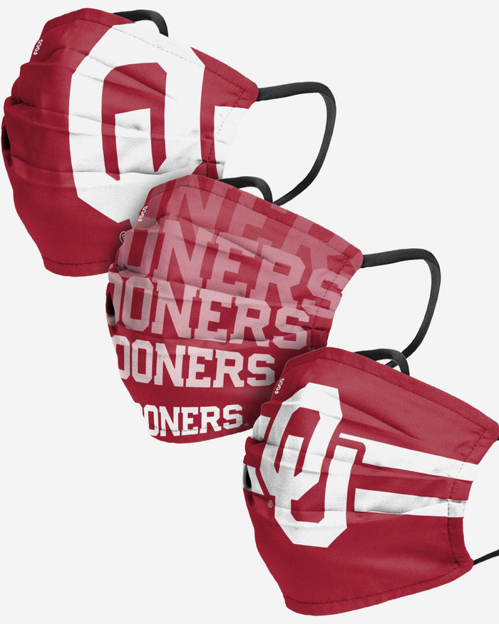 Oklahoma Sooners Matchday 3 Pack Face Cover FOCO - FOCO.com