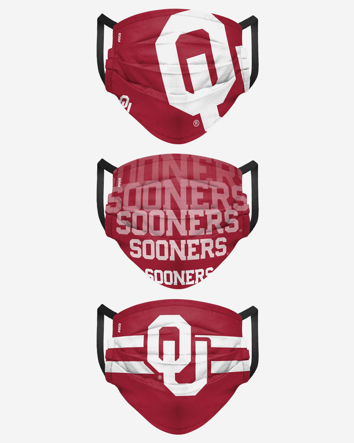 Oklahoma Sooners Matchday 3 Pack Face Cover FOCO - FOCO.com