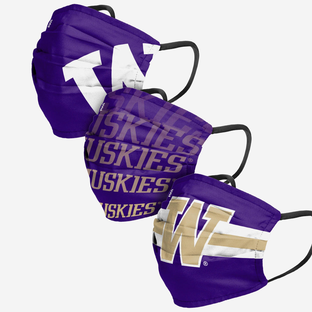 Washington Huskies Matchday 3 Pack Face Cover FOCO - FOCO.com