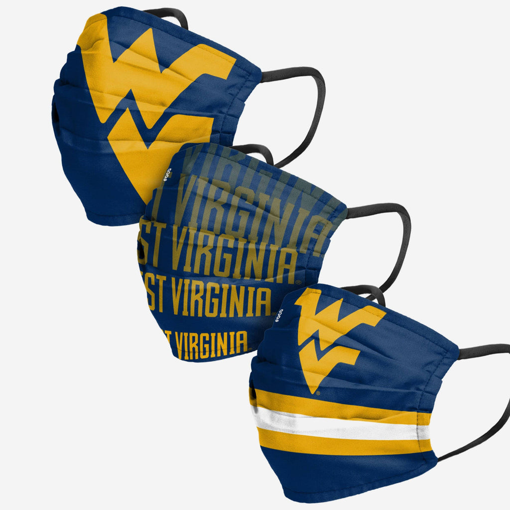 West Virginia Mountaineers Matchday 3 Pack Face Cover FOCO - FOCO.com