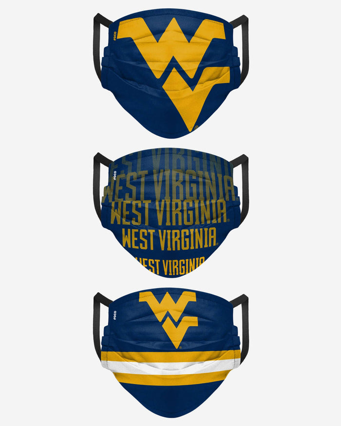 West Virginia Mountaineers Matchday 3 Pack Face Cover FOCO - FOCO.com