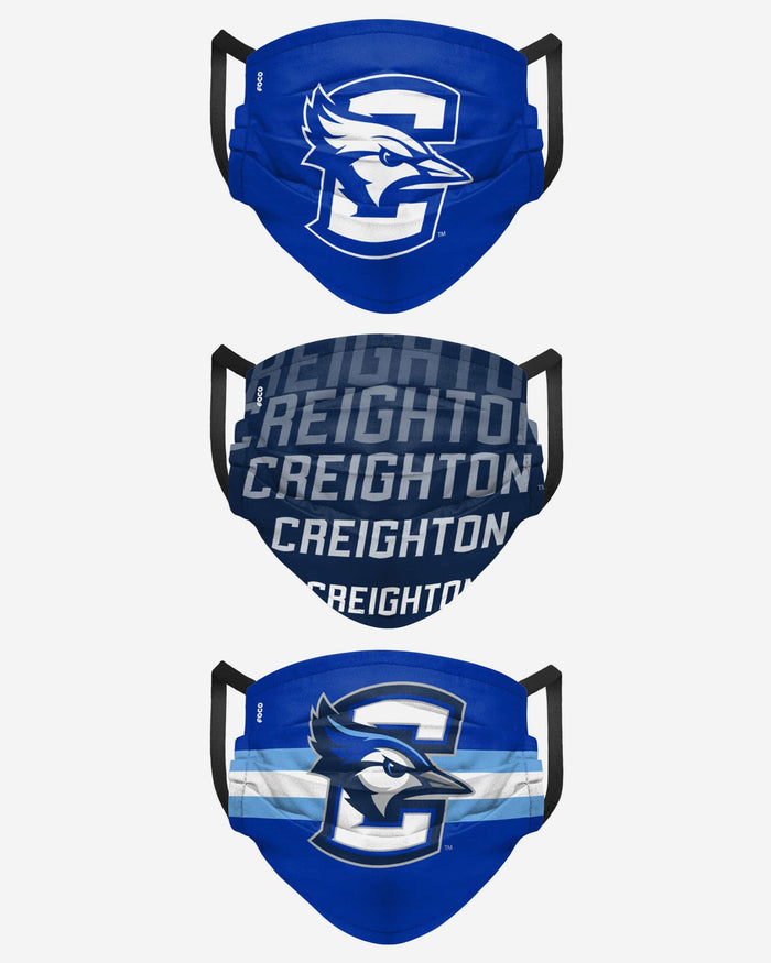 Creighton Bluejays Matchday 3 Pack Face Cover FOCO - FOCO.com