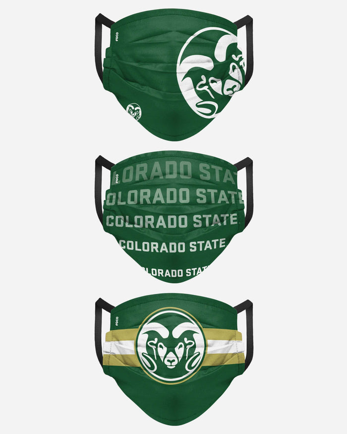 Colorado State Rams Matchday 3 Pack Face Cover FOCO - FOCO.com