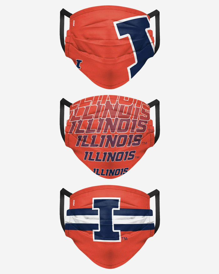 Illinois Fighting Illini Matchday 3 Pack Face Cover FOCO - FOCO.com