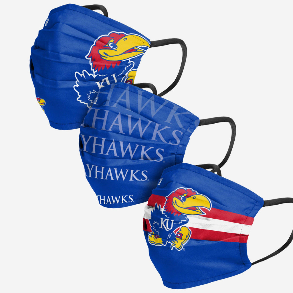 Kansas Jayhawks Matchday 3 Pack Face Cover FOCO - FOCO.com