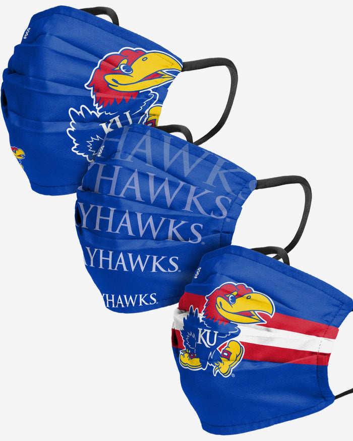 Kansas Jayhawks Matchday 3 Pack Face Cover FOCO - FOCO.com