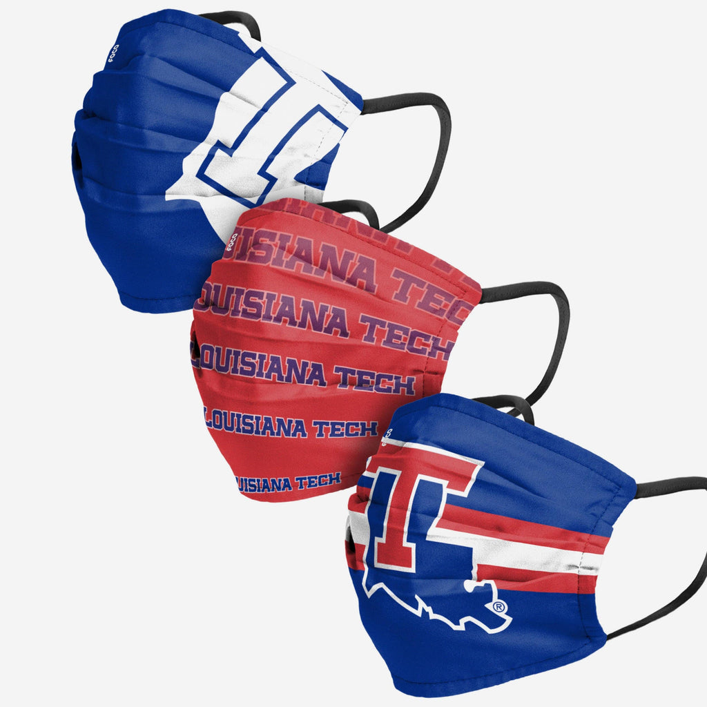 Louisiana Tech Bulldogs Matchday 3 Pack Face Cover FOCO - FOCO.com