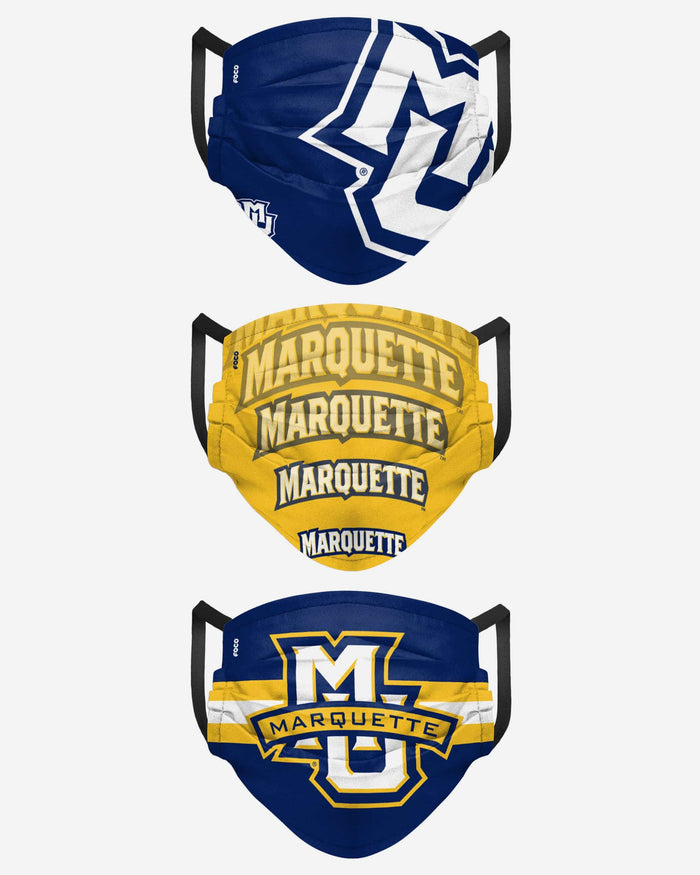 Marquette Golden Eagles Matchday 3 Pack Face Cover FOCO - FOCO.com