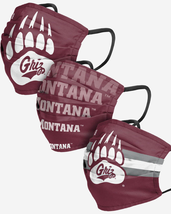 Montana Grizzlies Matchday 3 Pack Face Cover FOCO - FOCO.com