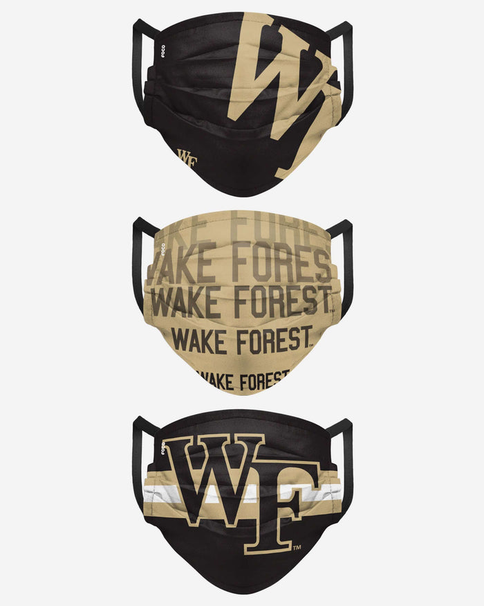 Wake Forest Demon Deacons Matchday 3 Pack Face Cover FOCO - FOCO.com