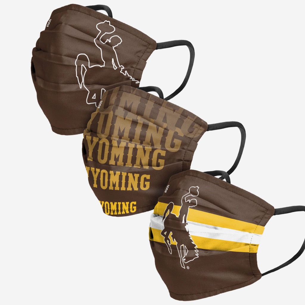 Wyoming Cowboys Matchday 3 Pack Face Cover FOCO - FOCO.com