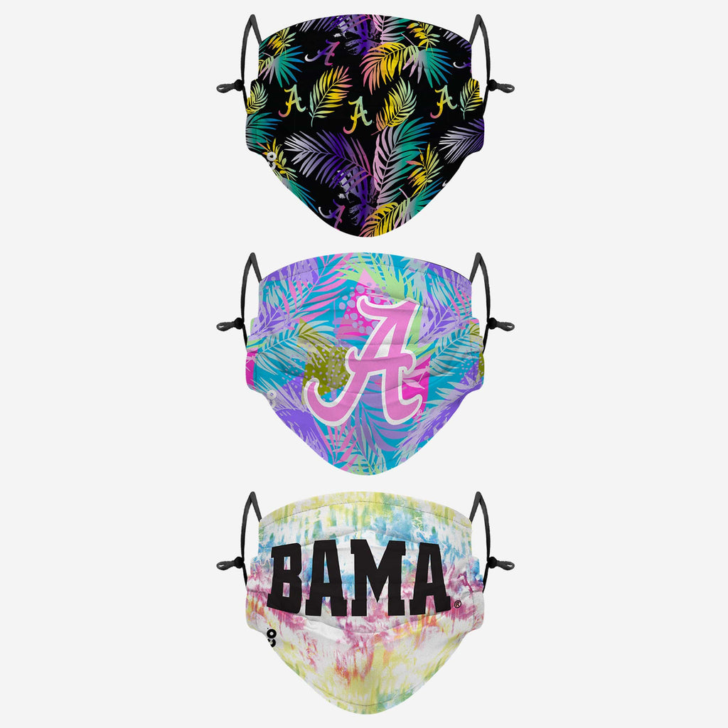 Alabama Crimson Tide Neon Floral 3 Pack Face Cover FOCO - FOCO.com