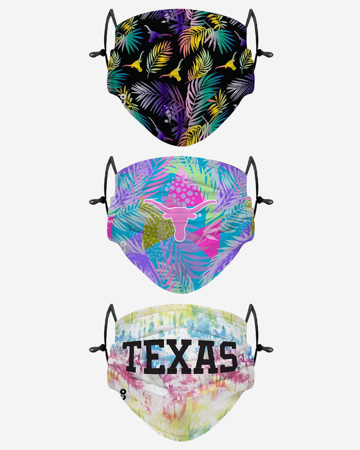 Texas Longhorns Neon Floral 3 Pack Face Cover FOCO - FOCO.com