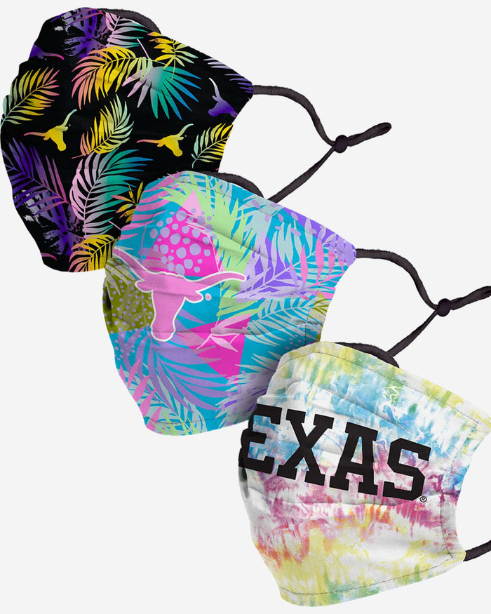 Texas Longhorns Neon Floral 3 Pack Face Cover FOCO - FOCO.com