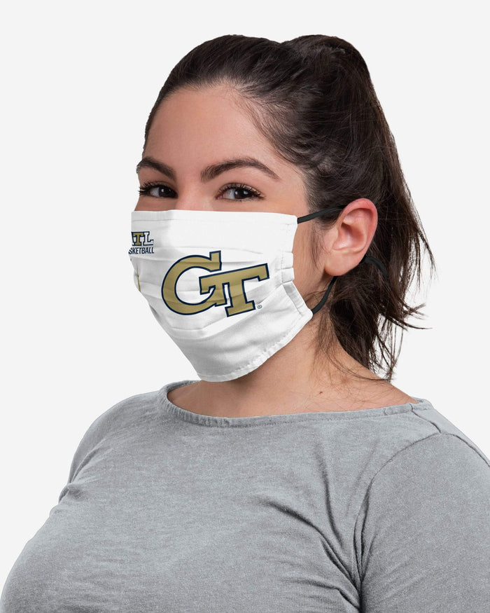 Georgia Tech Yellow Jackets On-Court Sideline Logo Adjustable White Face Cover FOCO - FOCO.com