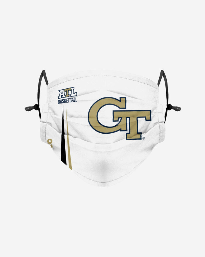 Georgia Tech Yellow Jackets On-Court Sideline Logo Adjustable White Face Cover FOCO - FOCO.com