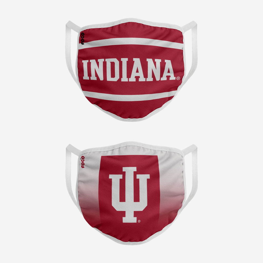 Indiana Hoosiers Printed 2 Pack Face Cover FOCO - FOCO.com