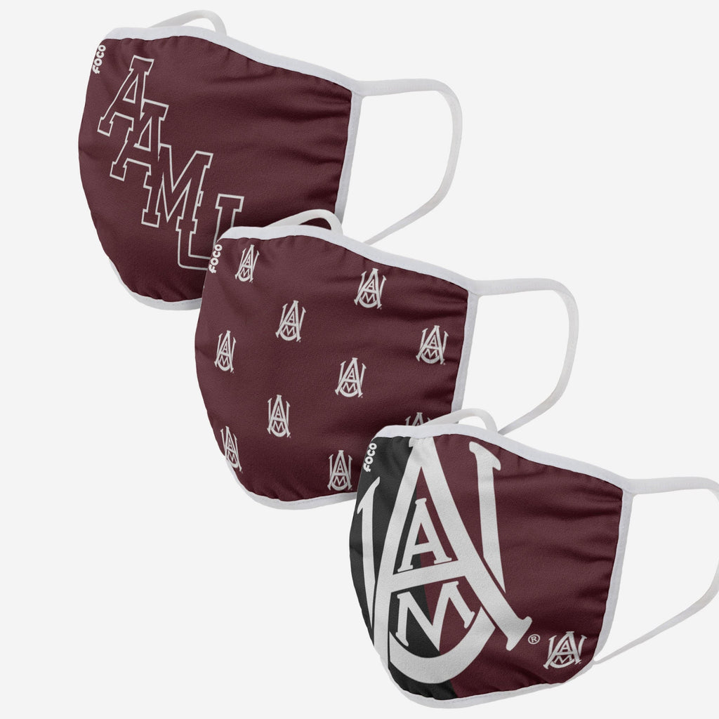 Alabama A&M Bulldogs 3 Pack Face Cover FOCO - FOCO.com