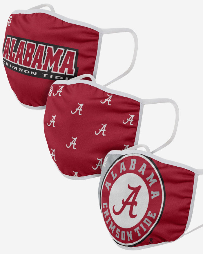 Alabama Crimson Tide 3 Pack Face Cover FOCO Adult - FOCO.com