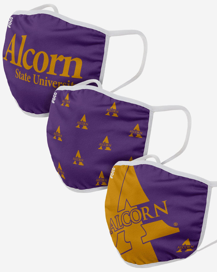 Alcorn State Braves 3 Pack Face Cover FOCO - FOCO.com