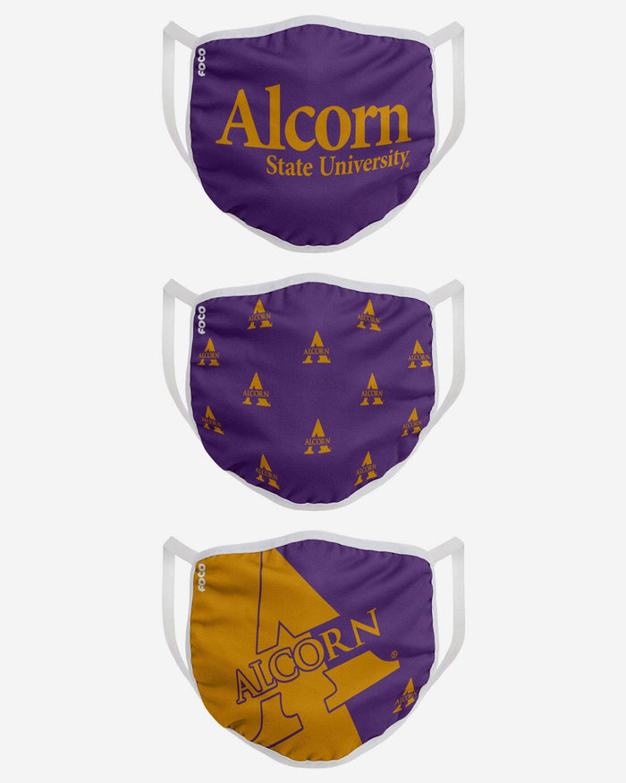 Alcorn State Braves 3 Pack Face Cover FOCO - FOCO.com