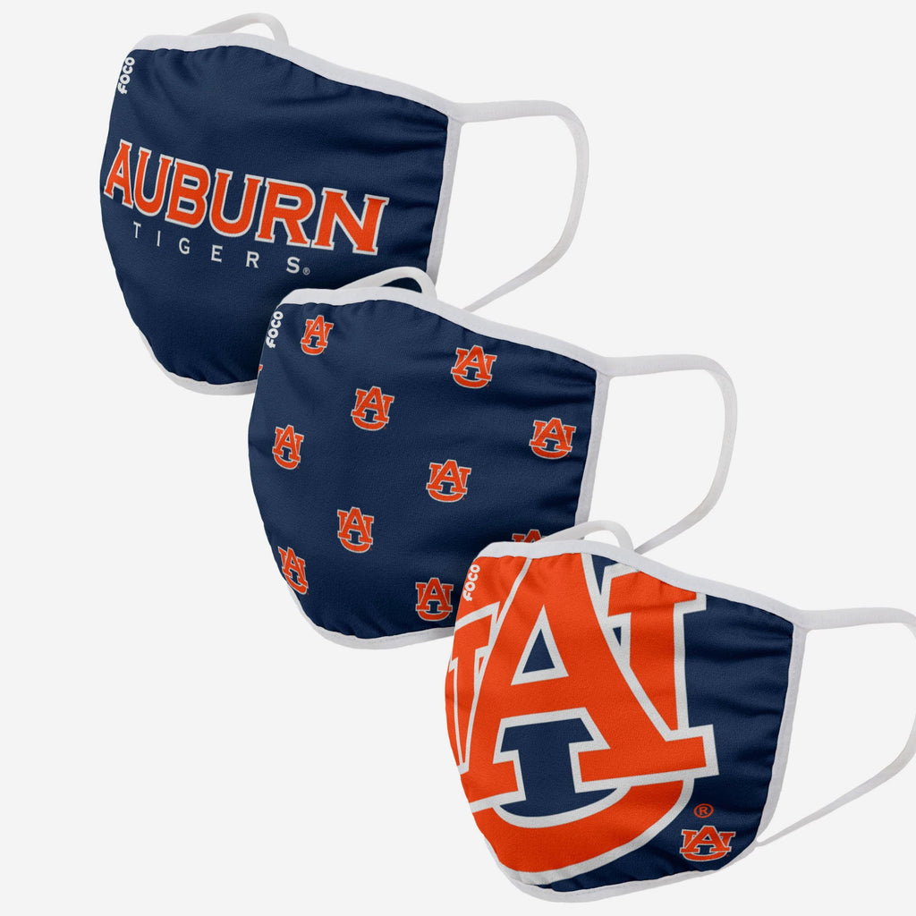 Auburn Tigers 3 Pack Face Cover FOCO - FOCO.com