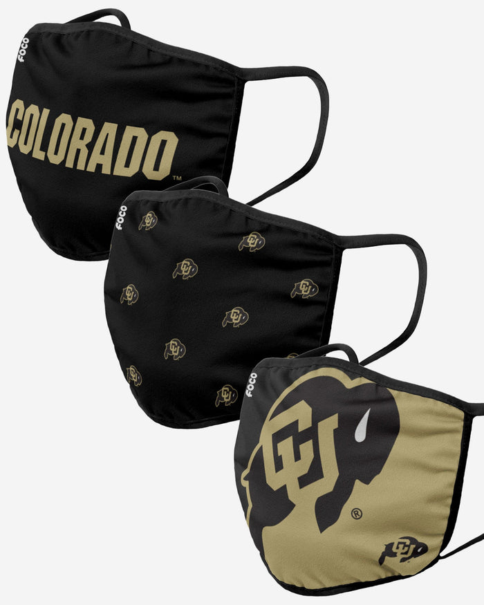 Colorado Buffaloes 3 Pack Face Cover FOCO - FOCO.com