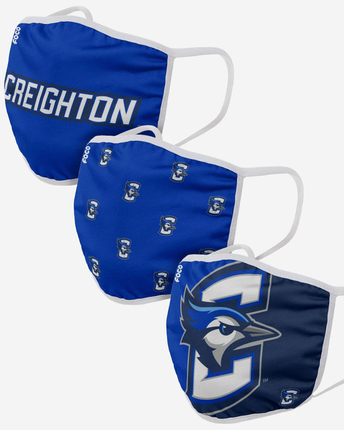 Creighton Bluejays 3 Pack Face Cover FOCO - FOCO.com