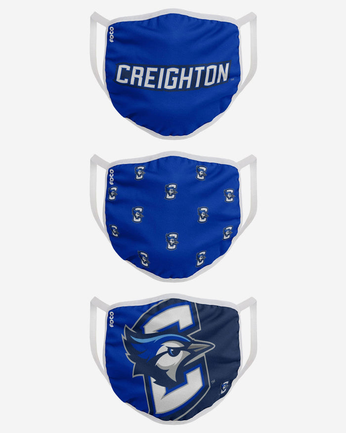 Creighton Bluejays 3 Pack Face Cover FOCO - FOCO.com