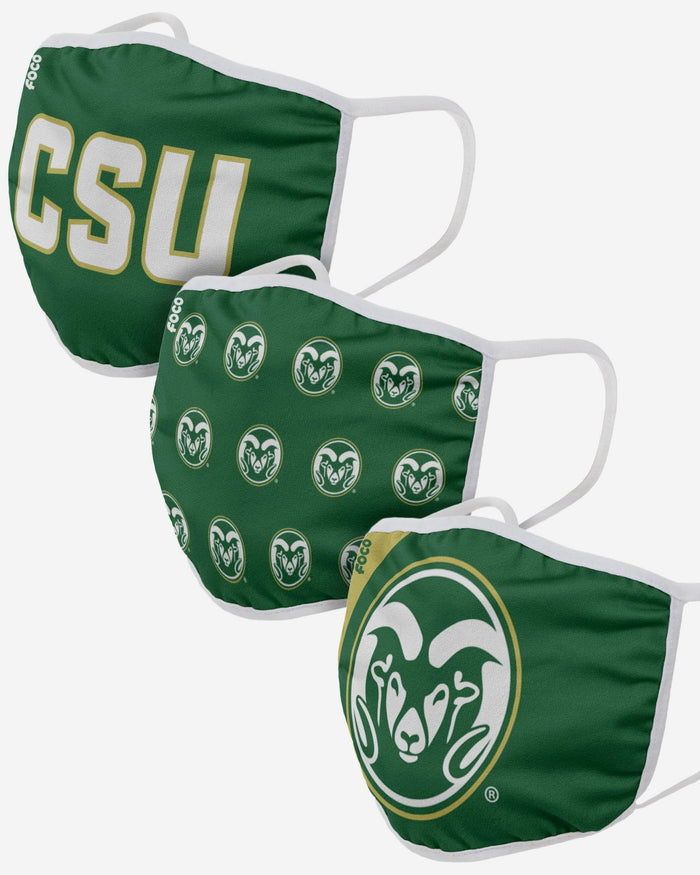 Colorado State Rams 3 Pack Face Cover FOCO - FOCO.com