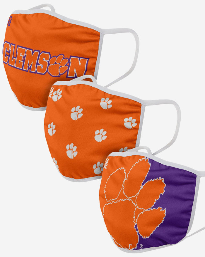 Clemson Tigers 3 Pack Face Cover FOCO - FOCO.com