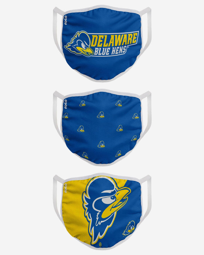 Delaware Fightin Blue Hens 3 Pack Face Cover FOCO - FOCO.com