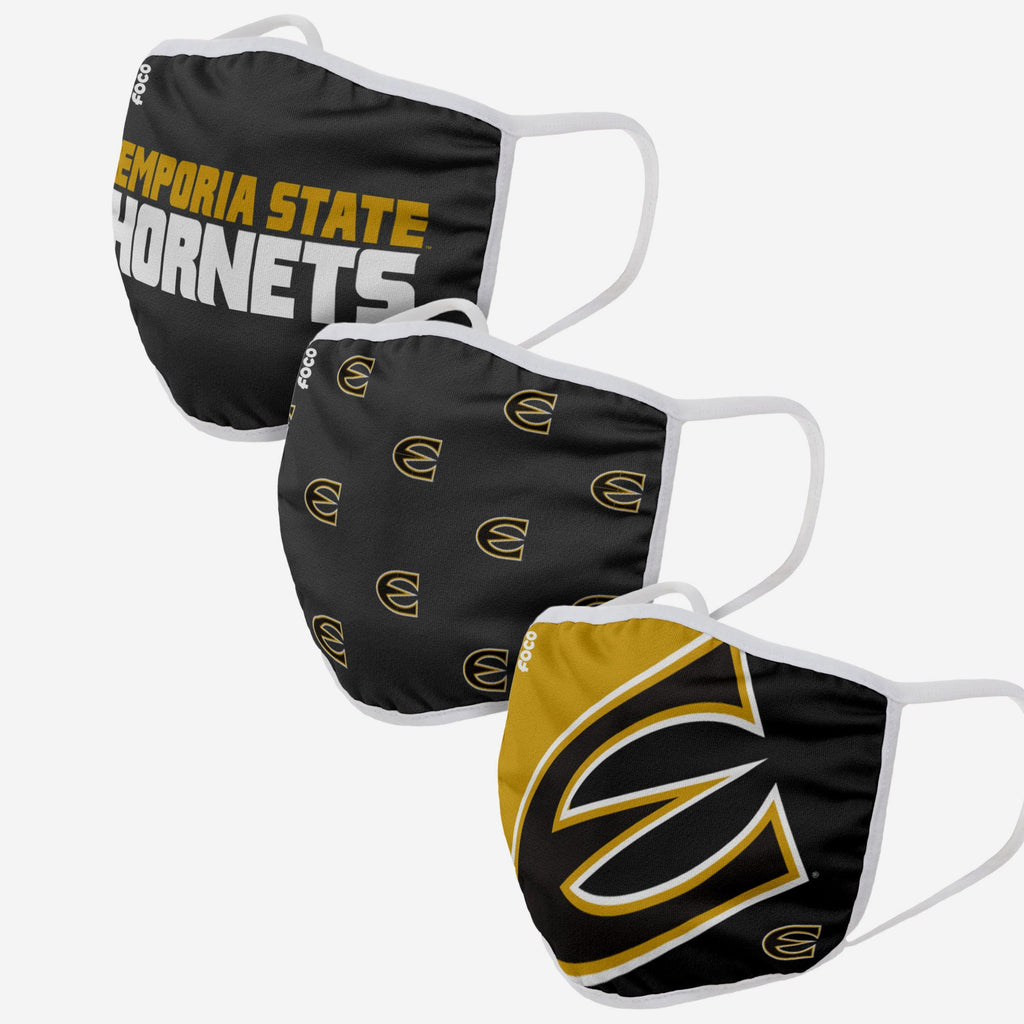 Emporia State Hornets 3 Pack Face Cover FOCO - FOCO.com