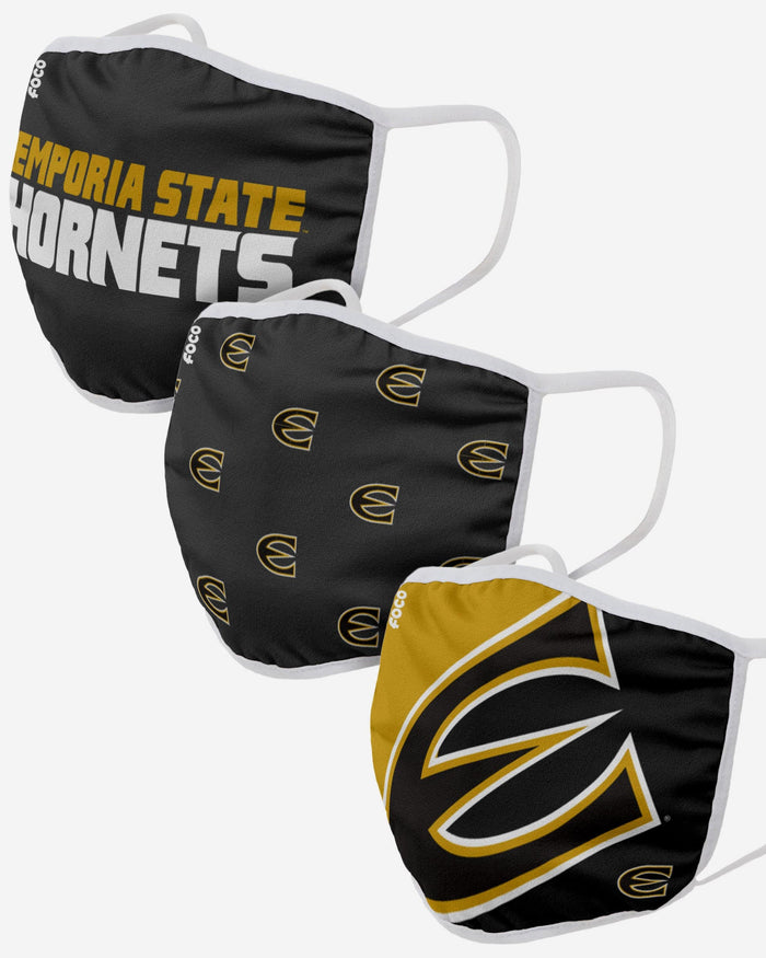 Emporia State Hornets 3 Pack Face Cover FOCO - FOCO.com